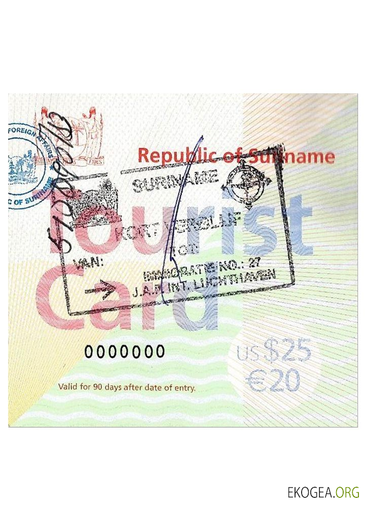 Carte touristique SURINAME